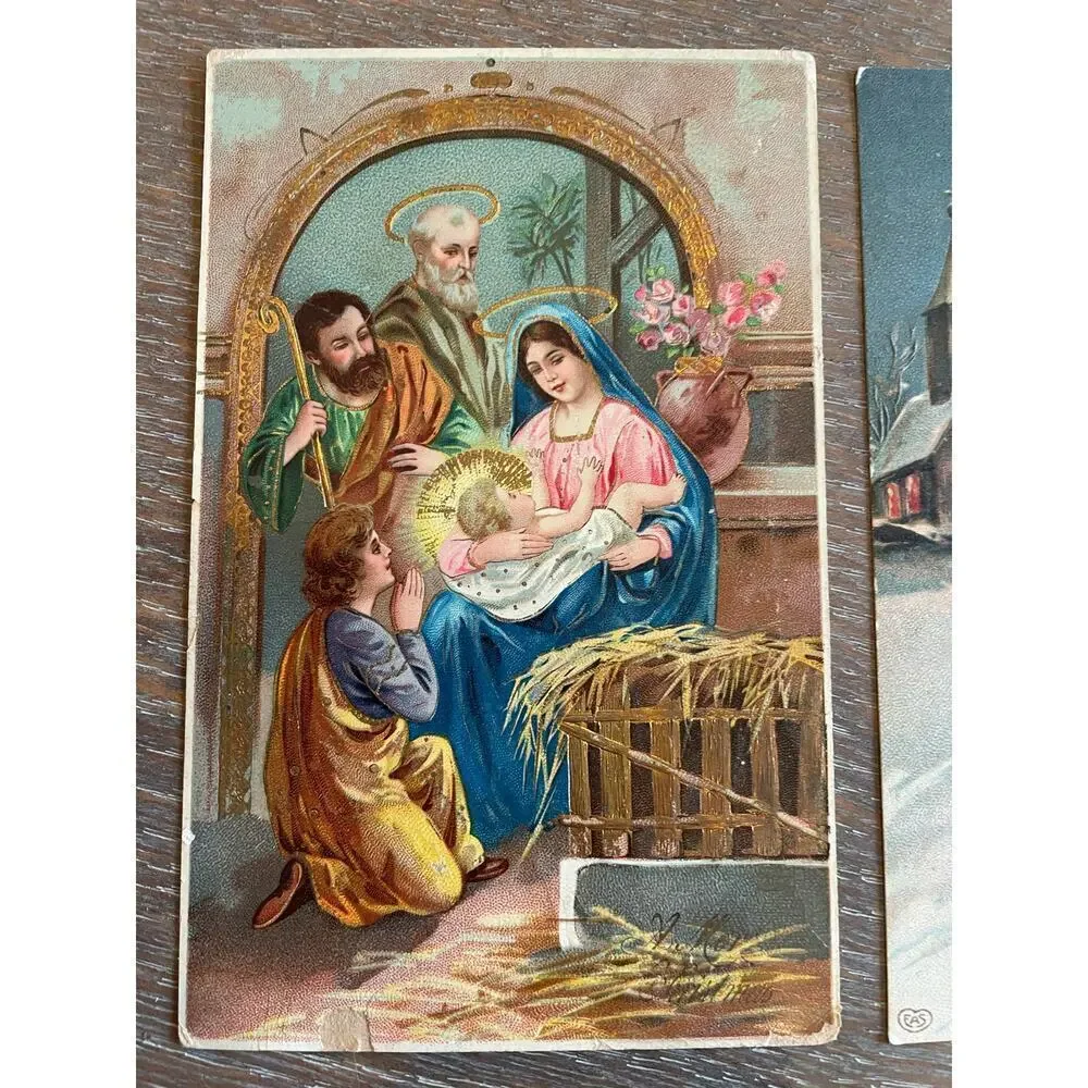 Vintage Christmas 1910's Postcard lot of 2